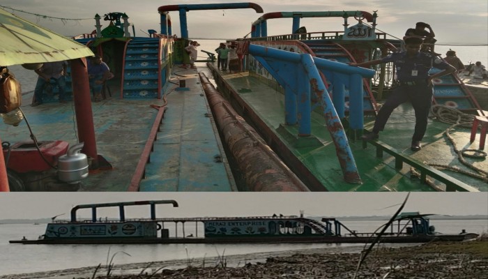 বোরহানউদ্দিন তেতুলিয়া নদীতে দু'টি ড্রেজার মেশিন আটক" ২ লাখ পঞ্চাশ হাজার টাকা জরিমানা