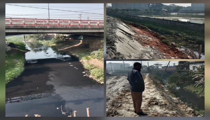 ​প্রধানমন্ত্রী যখন খাল খননের মহাপরিকল্পনায়, গাজীপুরে তখন উল্টো চিত্র: কর্মকর্তা ও ভূমিদস্যুদের যোগসাজশে নদী ভরাট।