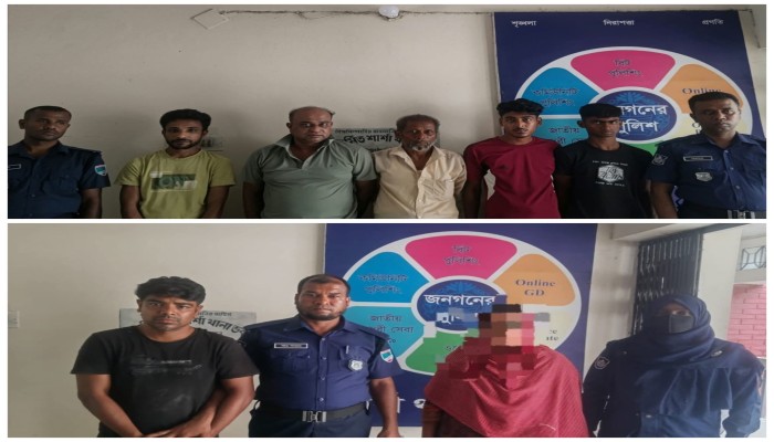 শার্শায় পুলিশের বিশেষ অভিযান পর্নোগ্রাফি ও সাজাপ্রাপ্ত আসামিসহ ৮ গ্রেফতার।