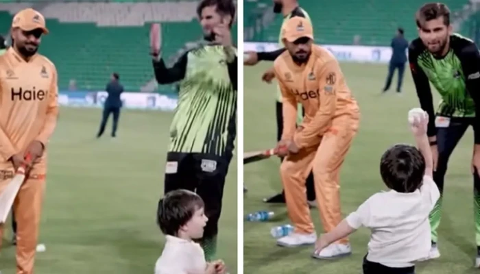 ​শাহিন আফ্রিদির ছেলের সঙ্গে ক্রিকেটে মাতলেন বাবর আজম