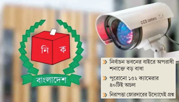 গাছের আড়ালে ঢাকা পড়েছে ইসির আড়াই কোটি টাকার সিসিটিভি