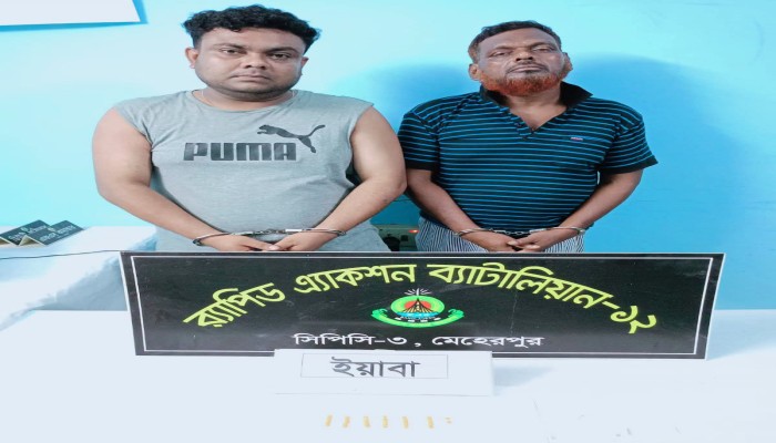মেহেরপুরের গাংনীতে ৩২ পিস ইয়াবাসহ দুই মাদক ব্যবসায়ী আটক ।