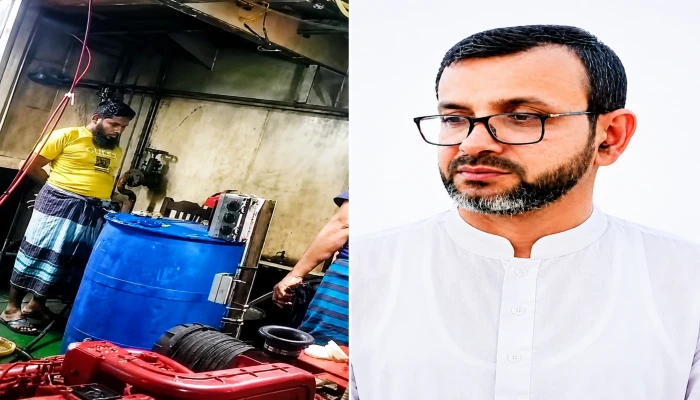 ‘দুর্দান্ত’-এর মাস্টার নজরুল ইসলাম এবং নৌ-সংরক্ষণ ও পরিচালন বিভাগের চাঁদপুর কার্যালয়ের যুগ্ম-পরিচালক মোঃ সবুর খান।