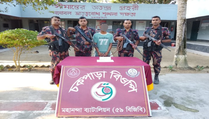 শিবগঞ্জ সীমান্তে ৫৯ বিজিবি’র অভিযানে ৬০ পিস ইয়াবাসহ ১ জন আটক